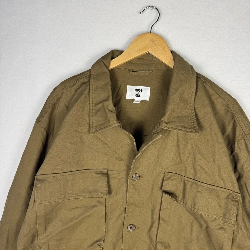 Mode‎ of One Mens Army Brown Cotton Button Up Shirt Jacket XXL 100188085MN